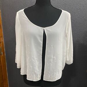 Alfred Angelo Ivory Chiffon Dress Jacket with beading